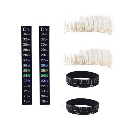 Aosnttol Replacement Set Accessories for Sourdough Starter Jar Kits with Cloth Cover Temperature Gauge and Date Bands to Upgrade Your Fermenting Experience