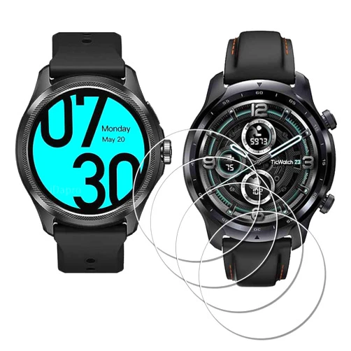IDaPro Screen Protector for TicWatch Pro 5 / Pro 3 Ultra/TicWatch Pro3 Pro5 Smart Watch [4 Pack] Tempered Glass Anti-Scratch Bubble-Free Easy Installation