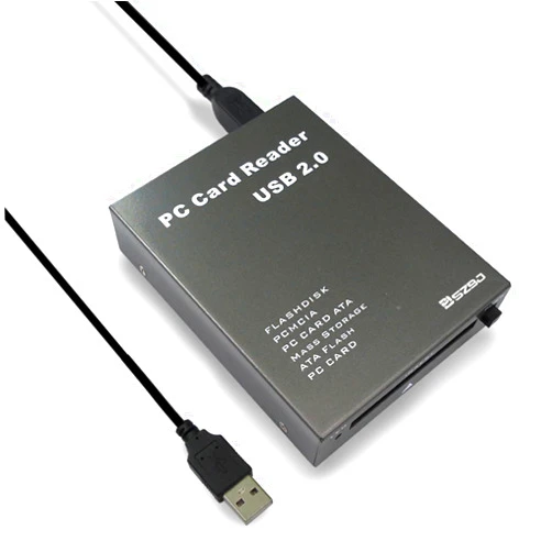 SZBJ USB2.0 Plastic Version Interface PCMCIA Card Reader,Read Flashdisk,PCMCIA,PC Card ATA,Mass Storage ATA Flash,PC Card (Card Reader, Gray)