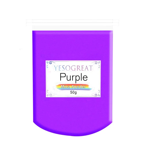 Yesogreat Mica Pigment Powder, 50g Mica Powder for Candle Making Soap Making, Shimmer Resin Pigment Powder for Resin Art, Lip Gloss, Bath Bomb,Slime, Acrylic Nails (Purple)