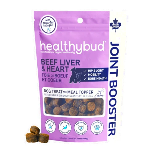 healthybud Hip and Joint Supplement Dog Treats - Glucosamine Soft Beef Liver Bites for Senior Dogs, Arthritis Support 14.1oz