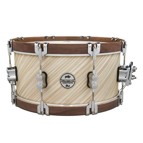 PDP Pacific Drums & Percussion Wood Hoop Limited Edition 6.5 x 14 inch-Twisted Ivory Snare Drum (PDLT6514SSTI)