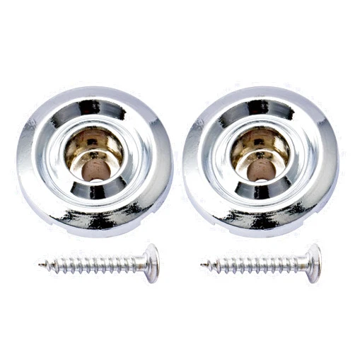Musiclily Round Bass Guitar String Retainer String Tree Guides for Jazz Bass/Precision Bass, Chrome(Pack of 2)