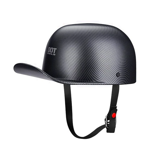 Woljay Vintage Open Face Motorcycle Helmet Retro Baseball Cap Half Helmets Women Men for Scooter Moped Cap Street Cruiser Jet - DOT Certified