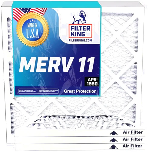Filter King 8x20x1 Air Filter | 6-PACK | MERV 11 HVAC Pleated A/C Furnace Filters | MADE IN USA | Actual Size: 8 x 20 x .75