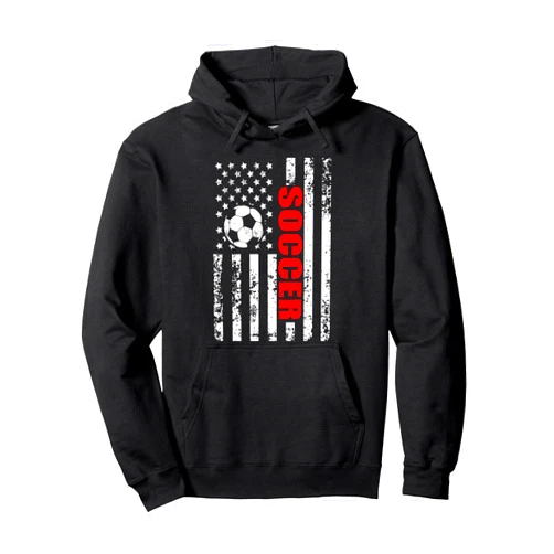 USA soccer ball shorts accessories boys girl US American Flag Soccer Patriotic Soccer Pullover Hoodie