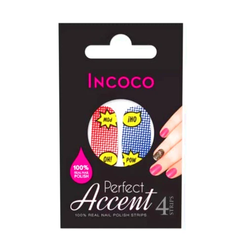 Incoco Nail Polish Strips, Punch Line Accent Nails