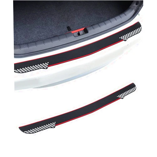 Pincuttee Rear Bumper Protector Guard for Car,Universal Black Rubber Scratch,Resistant Trunk Door Entry Guards,Accessorie Trim Cover Universal(1 Pack,Black Plaid)