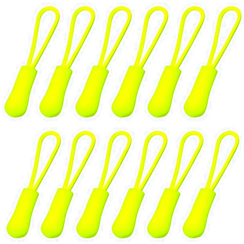 Yuntop 20 Pcs Zipper Pulls, Nylon Cord Extension Zipper Tab Zipper Tags Cord Pulls for Backpacks, Luggage, Jackets, Purses, Handbags (Fluorescent green)