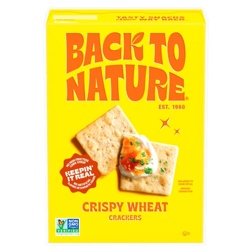 Back to Nature - Crispy Wheat Crackers - Real Ingredients like Wheat Flour & Sea Salt - Non-GMO - 6.5 Ounce