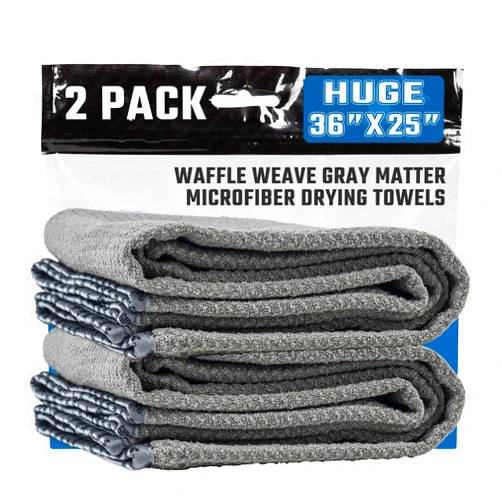 Chemical Guys Waffle Weave for Home & Auto Glass, Windows, Mirrors & More, Gray (25 in. x 36 in.) 2-Pack