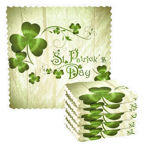 ALAZA Dish Towels Kitchen Cleaning Cloths St Patrick Day Greeting Shamrock Dish Cloths Absorbent Kitchen Towels Lint Free Bar Tea Soft Towel Kitchen Accessories Set of 6,11