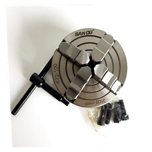 YINMAO Lathe Chuck 100mm 4 Jaw Independent Chuck K72-100 Manual Type Metal Chuck 4 Jaw