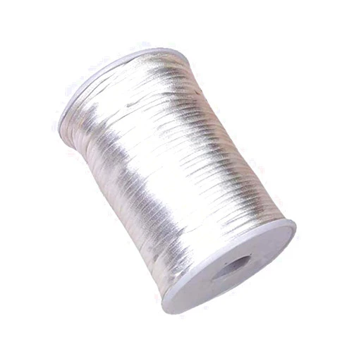HLLbuy 2.5mm Dia 109Yd White Satin Cord DIY Rattail Satin Nylon Trim Cord Chinese Knot