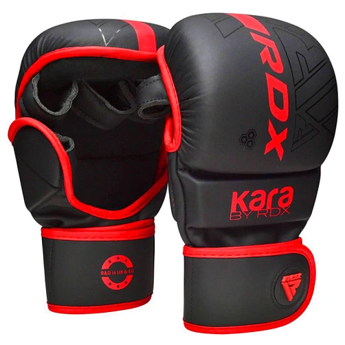 RDX MMA Gloves Sparring Grappling, Hybrid Open Palm Martial Arts Mitts Men Women, Maya Hide Leather Wrist Support, Cage Fighting Combat Sports Boxing Glove Training, Muay Thai, Punching Bag Kickboxing