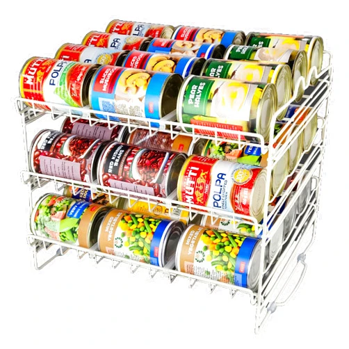 Che'mar Can Organizer for Pantry - Stackable Can Rack for 36 Cans, Canned Food Storage, Pantry Shelf, Kitchen Cabinet or Countertop. (White)