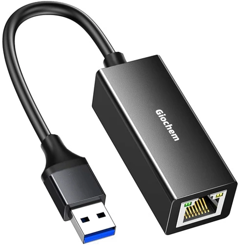 Giochem USB 3.0 to Ethernet Adapter, Driver Free USB to 10/100/1000 Gigabit Ethernet LAN Network Adapter, Aluminum Portable USB-A Adapter Compatible for MacBook, Surface, Windows, Vista, Mac, Linux, and More