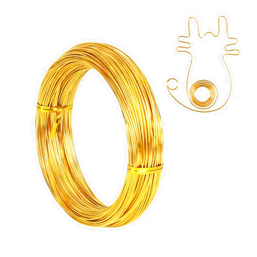 Tenn Well 18 Gauge Aluminum Craft Wire, 165 Feet 1mm Bendable Metal Wire for Jewelry Making, Sculpting, Modelling, Wreath Making, Floral Making, Beading, Wire Wrapping (Gold)