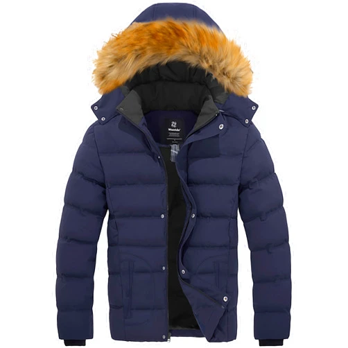 wantdo Men's Winter Puffer Jacket Thicken Winter Coat Warm Padded Jacket with Hood