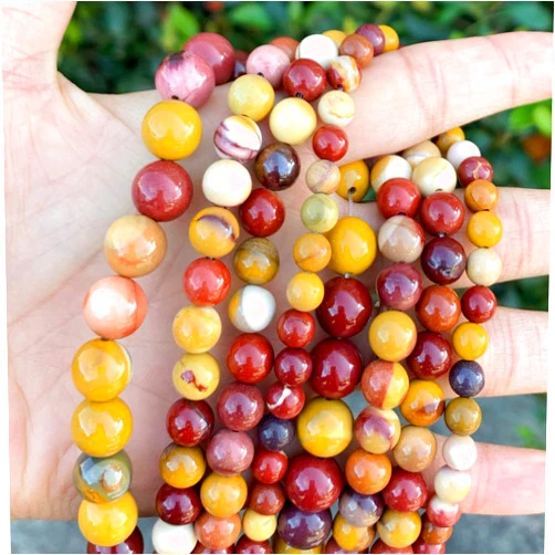 Adabele 2 Strands Adabele Natural Mookaite Jasper Healing Gemstone 8mm (0.31 inch) Round Loose Beads Gem Stone Spacer (86-92pcs) for Jewelry Craft Making GF22-8
