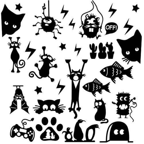 MOSITU Light Switch Decals Fuuny Switch Stickers Wall Removable Socket Outlet Decals Funny Cat Wall Stickers Funny Wall Stickers Socket Decals Vinyl Stickers for Wall Window Car Stickers