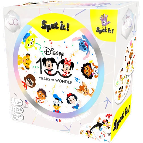Zygomatic Spot It! Disney 100 Years of Wonder Card Game | Fast-Paced Symbol Matching Observation Game | Fun Family Game for Kids and Adults | Age 6+ | 2-8 Players | Avg. Playtime 15 Minutes | Made by Zygomatic