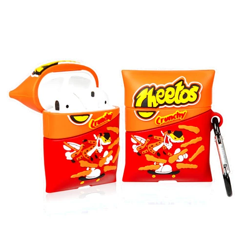 Joyleop Cheet Chips Case for Airpods 1/2, Cute Cartoon Fun Funny 3D Food Design Kids Girls Teens Boys Cover, Kawaii Cool Stylish Fashion Soft Silicone Character Trendy Air pods Cases for Airpod 1&2