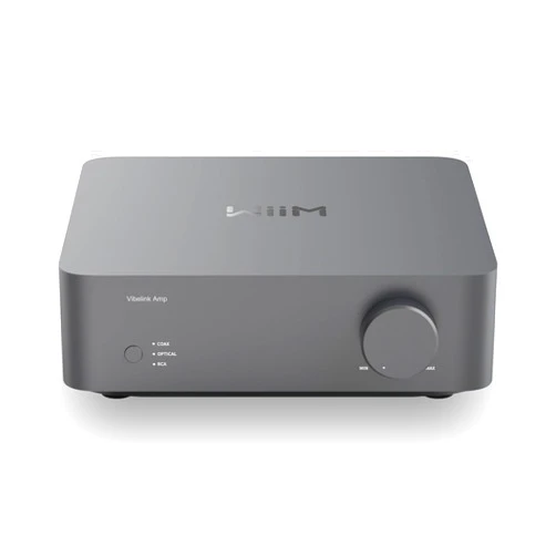 WiiM Vibelink Amp | 100W Power Amplifier with Premium ESS 9039Q2M DAC and TI TPA3255 | Compatible with WiiM Mini, Pro, Pro Plus, and Ultra | RCA, Coax, and Optical Inputs | Space Gray
