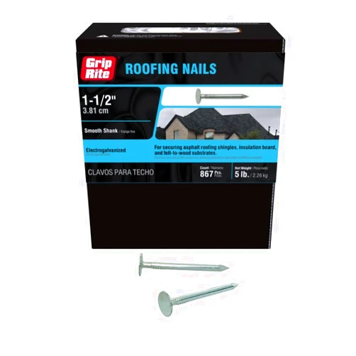 Grip-Rite 112EGRFG5 1-1/2-Inch Electro-Galvanized Roofing Nail, 5 Pounds