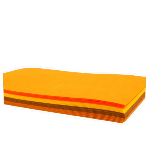 Helloocolor 4x5 Pcs Felt Fabric Sheet 8x12 inches Orange Series Craft Squares Nonwoven 1mm Thick