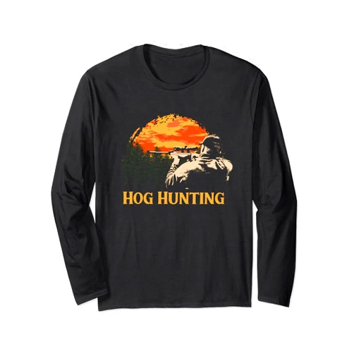 Wild Swine Poaching Outdoor Hunter Poacher Hog Hunting Wild Pig Trapping Hog Boar Trapper Wildlife Long Sleeve T-Shirt