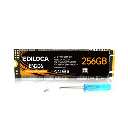 Ediloca EN206 256GB 3D NAND TLC M.2 SSD, M.2 2280 SATA III 6Gb/s SSD Internal Hard Drive, Read/Write Speed up to 550/460 MB/s, Compatible with Ultrabooks, Tablet Computers and Mini PCs
