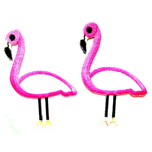 NiPitShop Animal Cartoon Patch Nipitshop Patches Design nifty Set Pink Flamingo Zoo Bird Animal Cartoon Kids Patch Embroidered Iron On Patch for Clothes Backpacks T-Shirt Jeans Skirt Vests Scarf Hat Bag