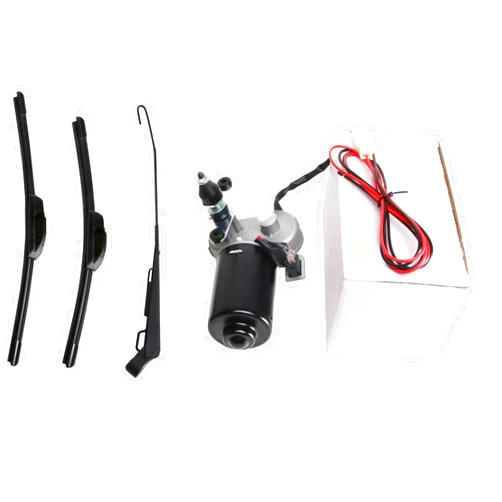 SCHRION Universal 12V Motor Electric UTV Windshield Wiper Kit Compatible with Polaris Ranger RZR 570 800 900 1000 Turbo Honda Pioneer Talon Can Am Kawasaki etc. 90 Degree Angle, 1 Arm / 2 Blades