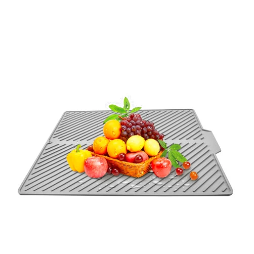 Fimary Silicone Dish Drying Mat with Drain Lip - 12
