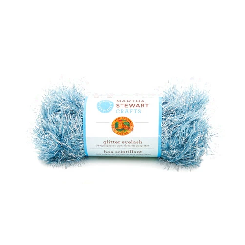 Lion Brand Yarn 5800-506 Martha Stewart Glitter Eyelash Yarn, Blue Topaz