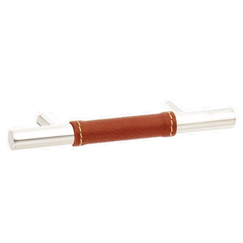 Atlas Homewares 280-OW/CH 136-mm Zanzibar Leather Pull, Polished Chrome