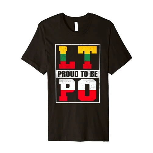 Proud to be Polish Lithuanian Proud Polish Lithuanian Mix Polska and Lithuania Heritage Premium T-Shirt