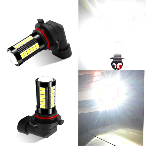 Gseigvee 2 Pack LED Car Fog Light Bulb Accessories, 12V Waterproof Vehicle Lighting Bulbs, Universal Super Bright Automotive Light Replacement for Truck SUV Car (White Light #9006)