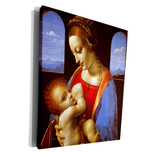 3dRose Museum Grade Canvas Wrap - The Litta Madonna by Leonardo da Vinci 1480 BLN Leonardo da Vinci Collection