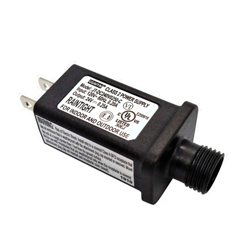 Dirduaid 24V LED Transformer LED Controller Class 2 Power Supply, IP44 Waterproof Low Voltage Transformer US Plug for 24V 6W Christmas Light, String Light (24V6W 1Pack)