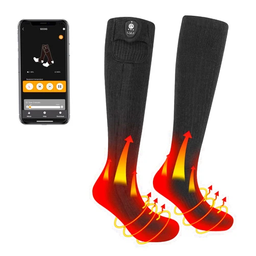 SAVIOR HEAT Heated Socks for Men & Women 2023 Upgraded - APP Remote Control Electric Thermal Socks, 7.4V 2200mAh Battery, for Snowfield Ski Hunting Camping Fishing Riding