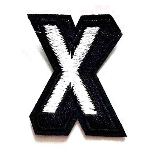 NiPitShop Letter Alphabet A-Z Patches Nipitshop Patches White Alphabet Letter X Patch English Letter Alphabet Character School ABC Patches Sticker Cartoon Kids Design Badges Iron On Sewing Kids Clothing Hat Shoes