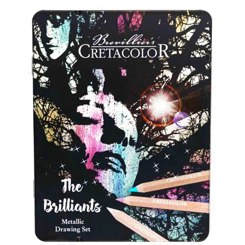 CRETACOLOR MegaColor Colored Pencil Set, 12 Count (Pack of 1), Metallic