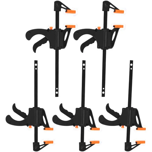 Xujinsongg 4 Inch Bar Clamps for Woodworking, 5 Pcs Trigger Quick Grip Clamps, One Handed Ratchet Wood Working Clamps, Mini Small Bar Woodworking Clamps for Wood Gluing Crafts