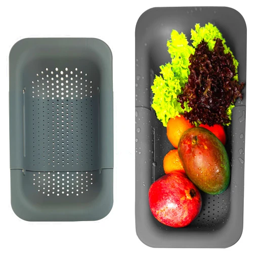 Granatan Collapsible Colander, Over the Sink Colander Strainer Basket 8x14-19 inch Size, Extendable Strainers and Colanders