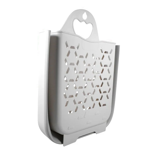 HOMOCONO Collapsible Wall Mount Laundry Basket Clothes Storage Hamper for Bathroom Space Saving Design