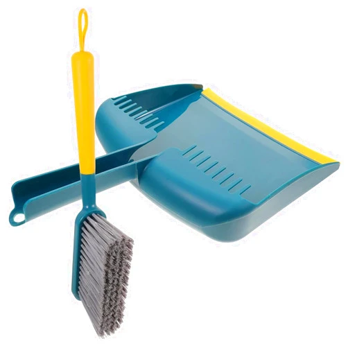Zthluyc Dustpan and Brush Set | Hand Broom and Dustpan Set | Mini Broom and Dustpan Set | Small Broom and Dustpan Set | Nesting Snap-On Design | Portable, Compact Hand Broom for Cleaning, Green