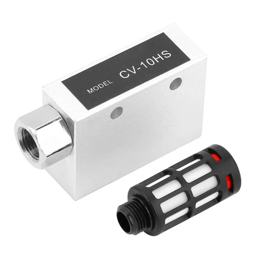 Walfront Vacuum Generator CV-10HS Pneumatic Air Exhaust Valve with Vacuum Ejector, Compressed Pneumatic Air Exhaust Vacuum Generator