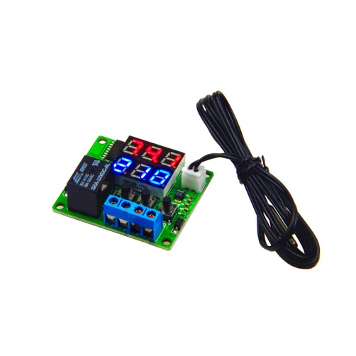 LM YN DC 12V Digital Thermostat Module -58℉ to 257℉ Fahrenheit Temp Display Temperature Controller Board with 20A Relay Waterproof Sensor Probe Dual LED Display Red Blue